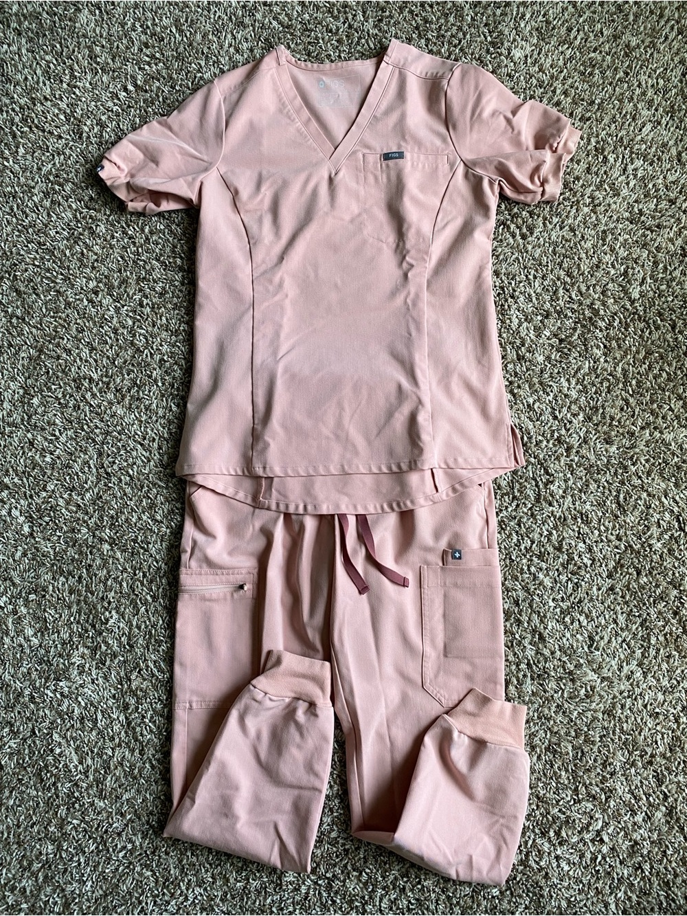 FIGS scrub set pink sands small high waisted Uman joggers